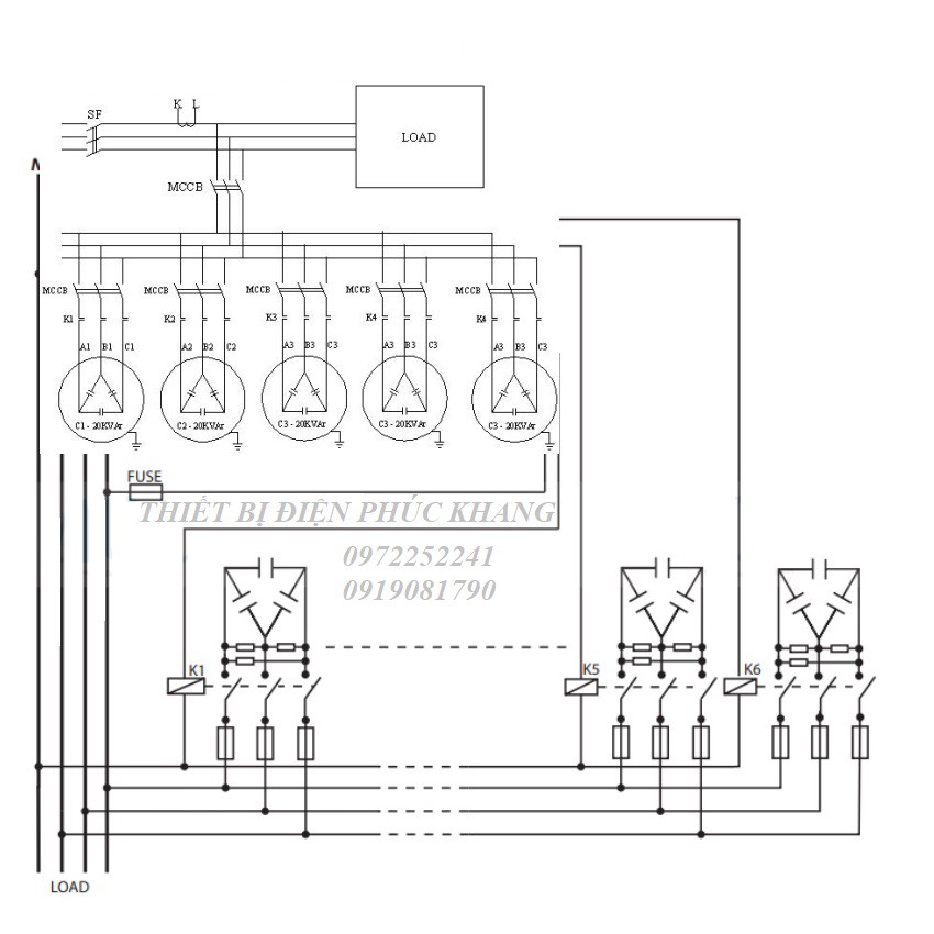 Freeship - tụ bù công suất  tiết kiệm điện  cos phi - mikro 3pha 440v MMS-4450KT