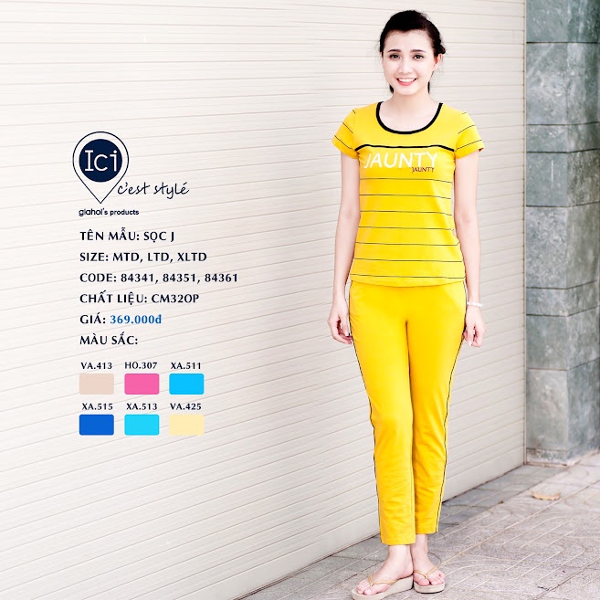 Bộ mặc nhà Gia Hồi quần dài size M, L, XL