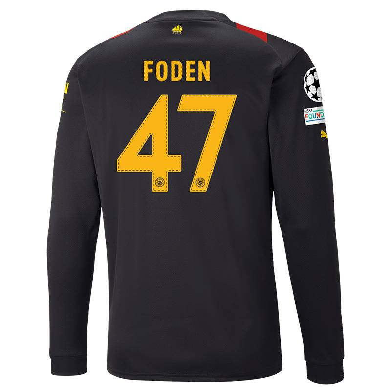 Áo Thun Đá Banh Tay Dài 22 / 23 UEFA Manchester City Mahrez De Bruyne Haaland Bernardo Foden BSH