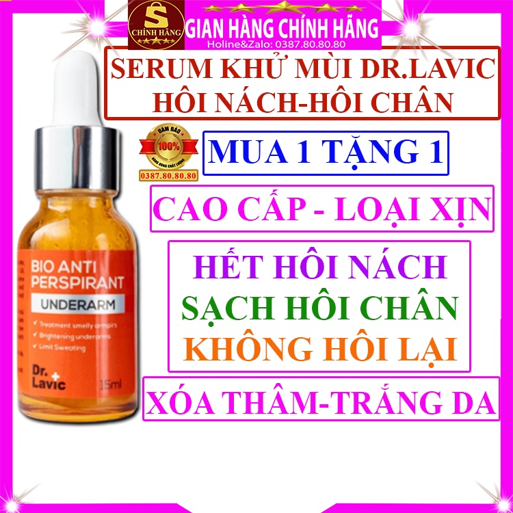 Serum khử mùi hôi nách và hôi chân xóa thâm dưỡng trắng da loại tốt Dr.Lavic xịt khử mùi hôi cơ thể toàn thân cho nam nữ