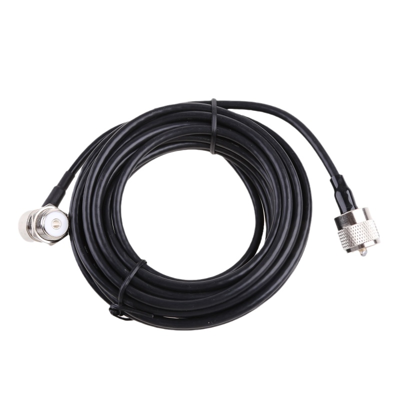 Dây Cáp Đồng Trục PL259 Đầu Đực Sang SO239 RG58 Đầu Cái Cho Radio Di Động Xe Hơi Dài 5m