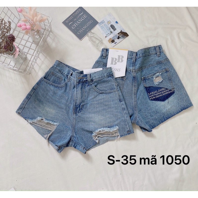 Quần short jean nữ bigsize lưng cao thêu chữ, từ 40kg-80kg. Short nữ size đại hàng VNXK MS1050p