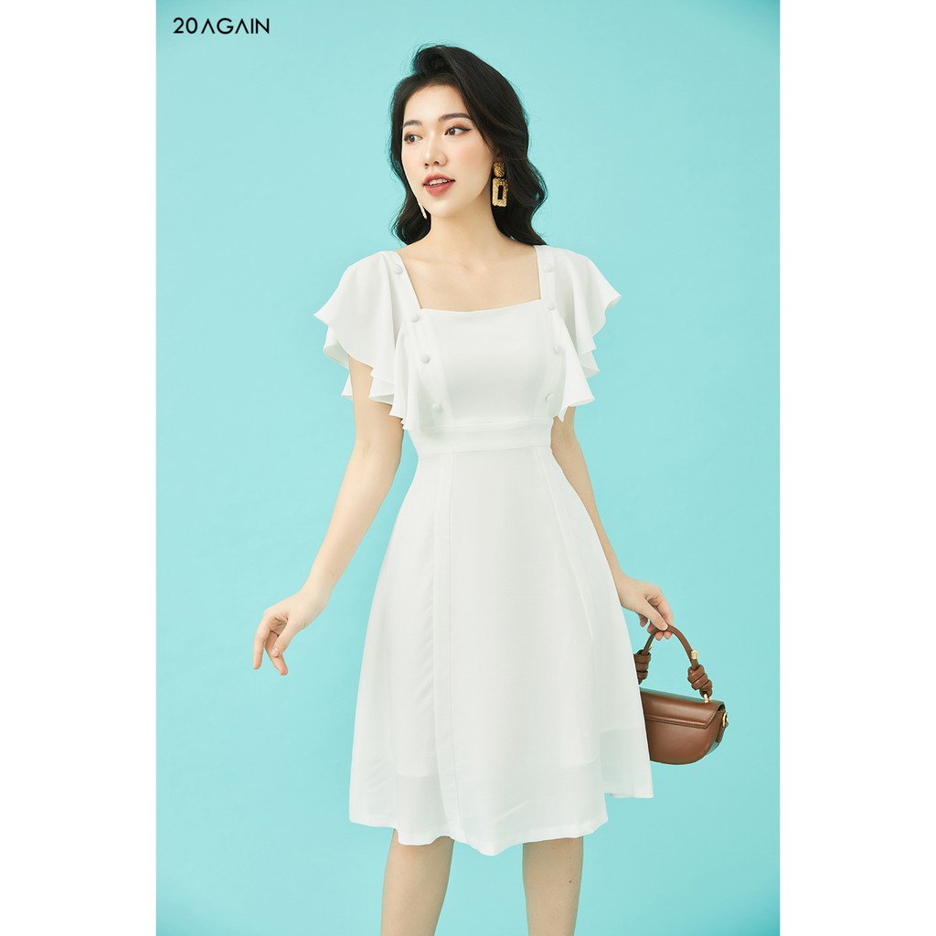 Đầm Xòe 2 Bên Đính Cúc 20AGAIN DEA1069 | BigBuy360 - bigbuy360.vn