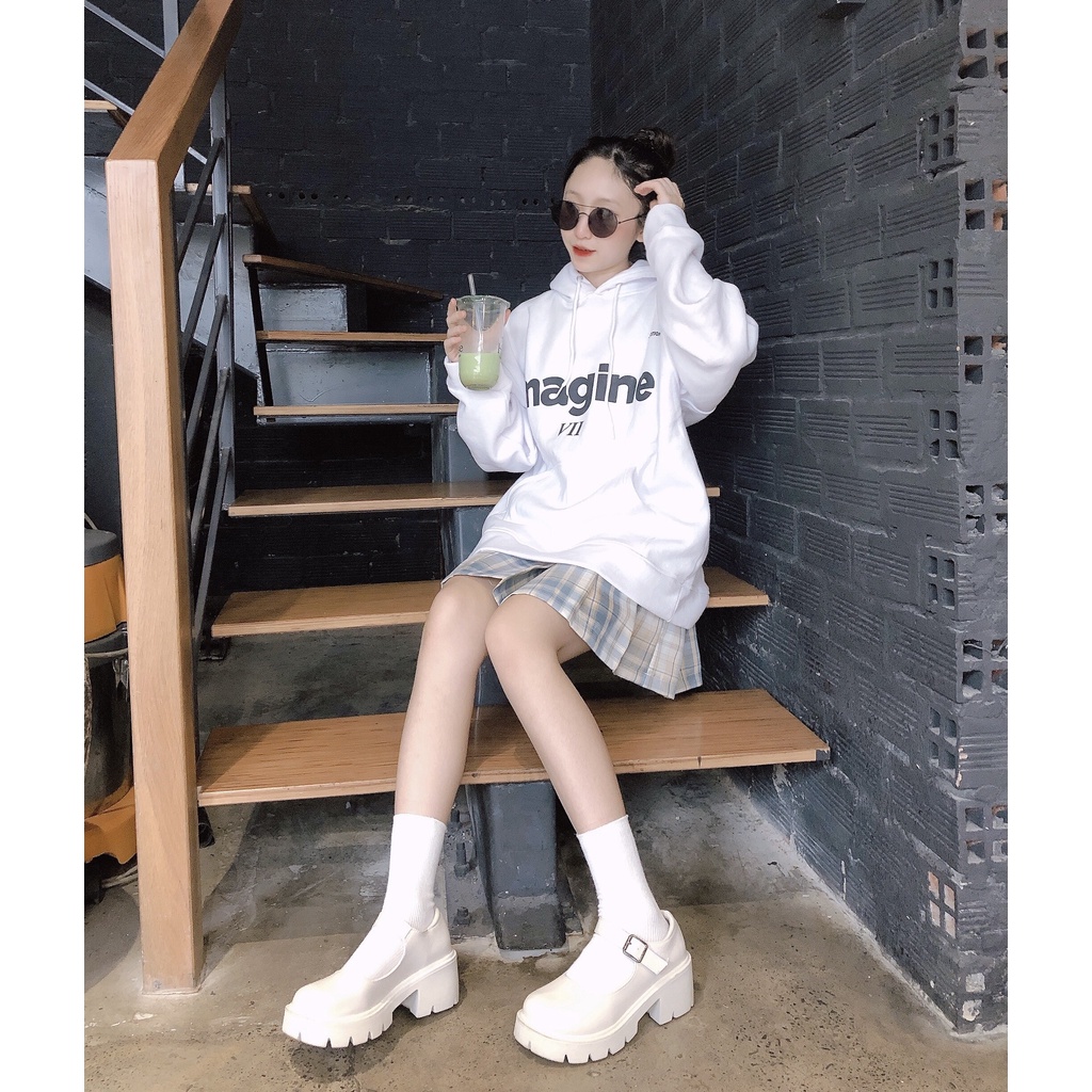 Áo hoodie IMAGANE VII Unisex nam nữ Nỉ Bông oversize form rộng Zozo_unisex