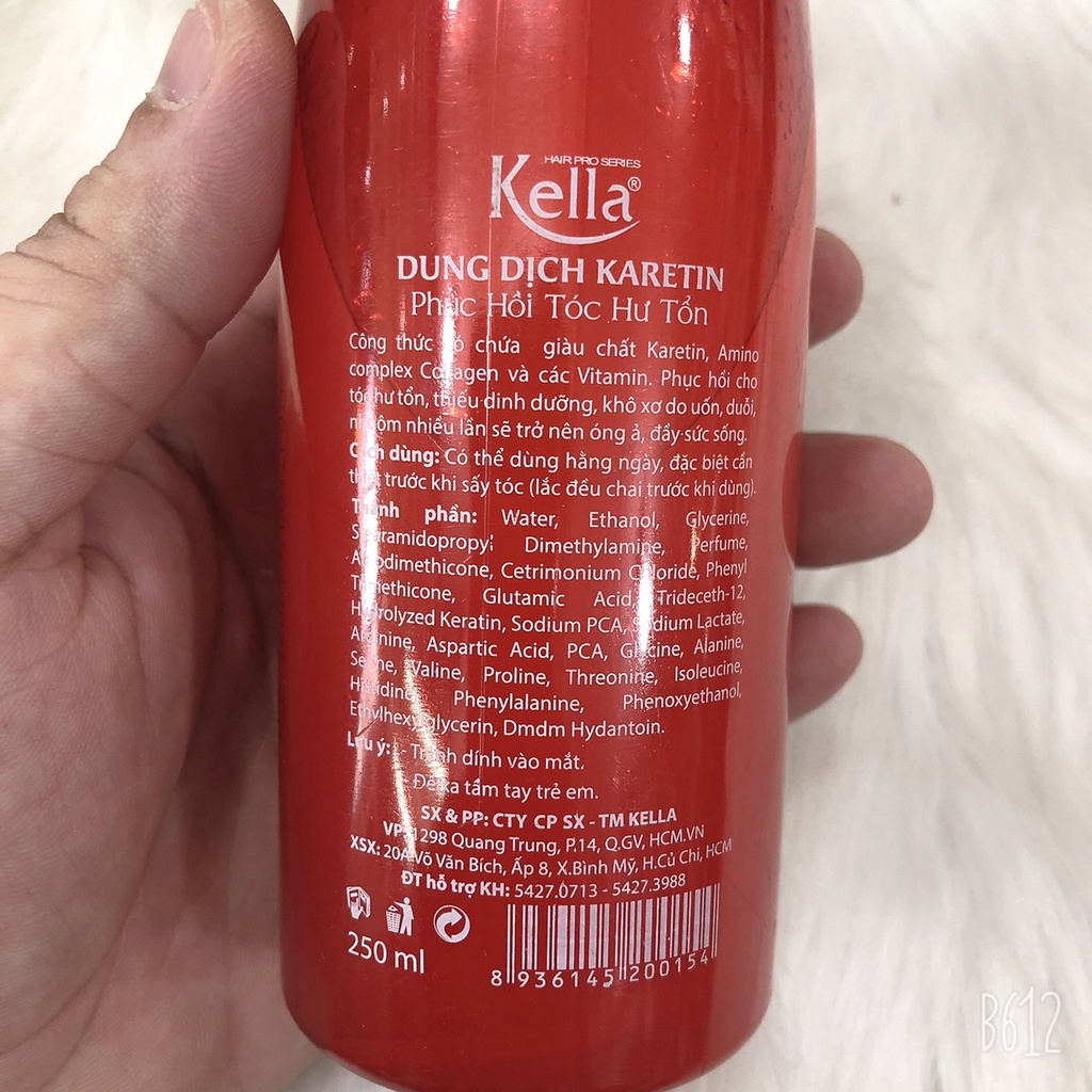 Xịt dưỡng tóc KELLA Keratin phục hồi tóc hư tổn 250 ml