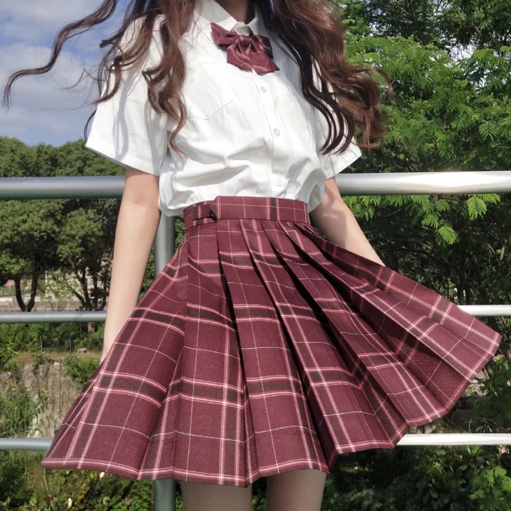 Hormones chân váy xếp ly tennis caro dáng ngắn vintage Thời Trang ulzzang Nhật Bản