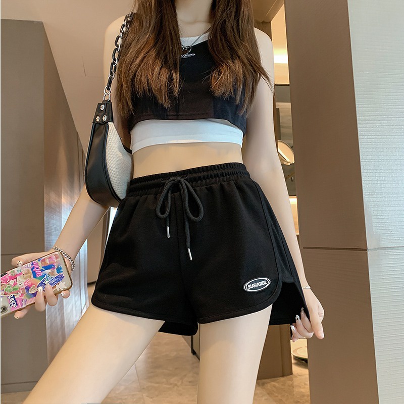 Quần ngắn thể thao ZHELIHANGFEI vải cotton phong cách nhỏ nhắn cho nữ