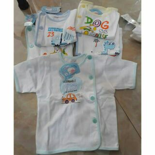 Áo sơ sinh jou ngắn tay 100% cotton