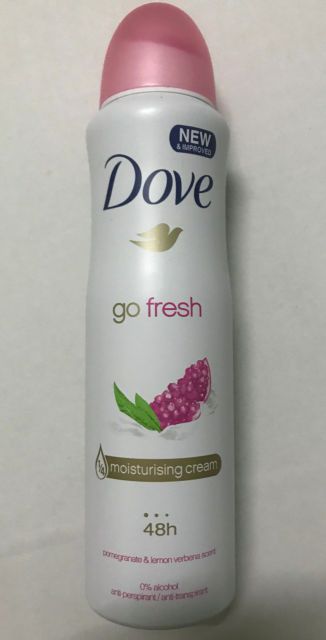 Xịt Khử Mùi Dove Go Fresh Pomegranate & Lemon Verbena Scent Moisturising Cream 48H - 150ml - Hương Lựu.