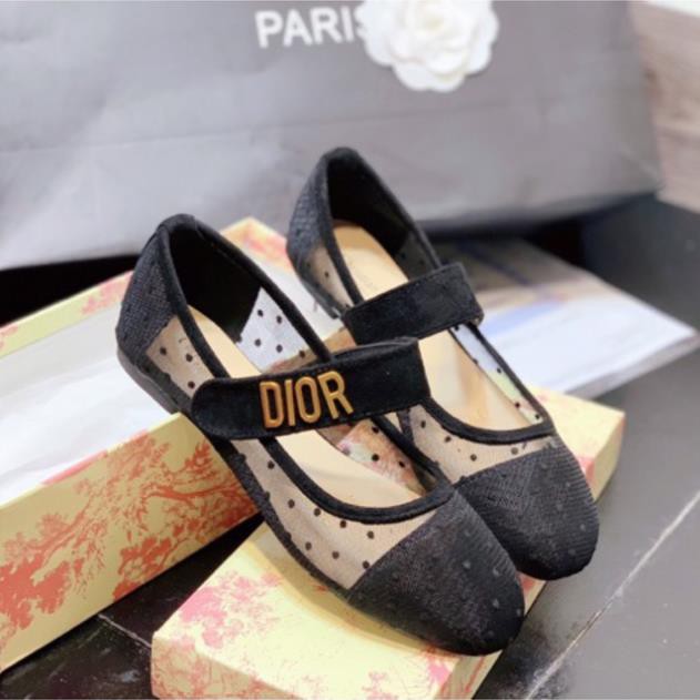 | Sales T8 | HOT Tháng 7 Giày búp bê dior lưới chấm bi quai ngang đế bệt fullbox Tốt Nhất Rồi Đẹp Xịn . 2020 new nn