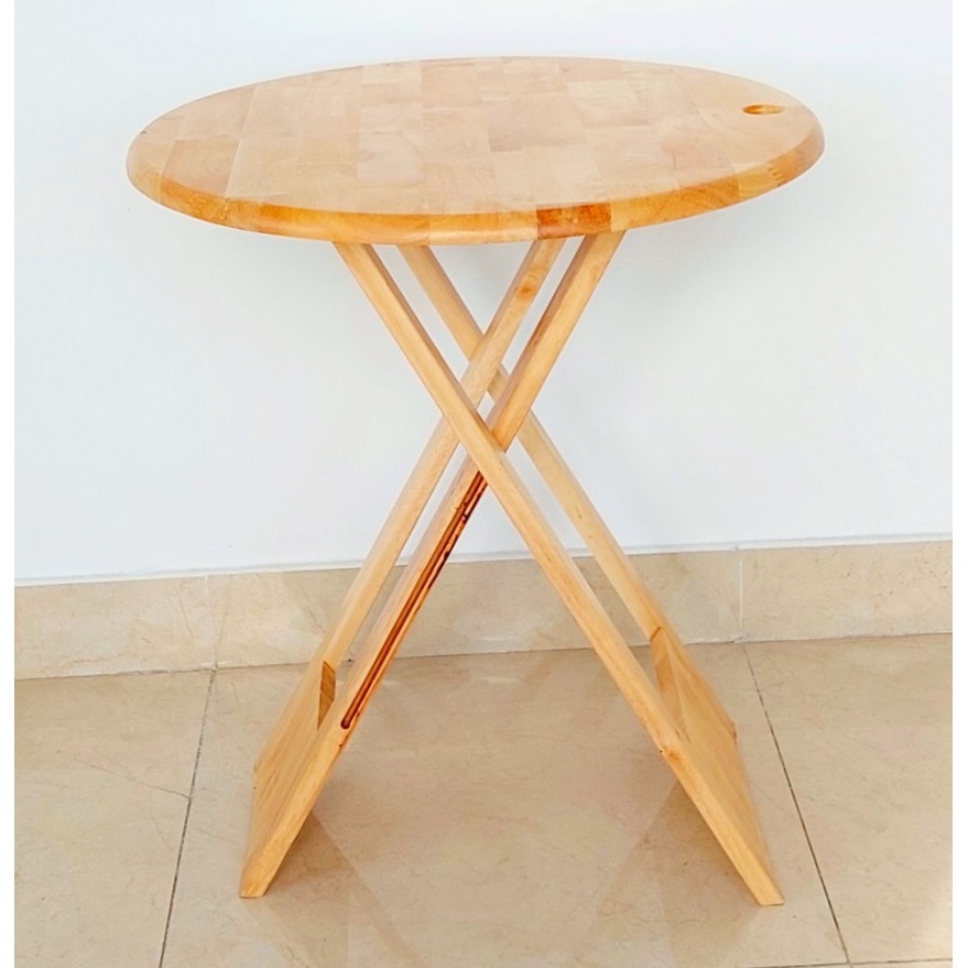 Bàn Gỗ Cao Su Xếp D60cm Cao 75cm Tiện Dụng Chắc Chắn - Hàng VN Xuất Khẩu