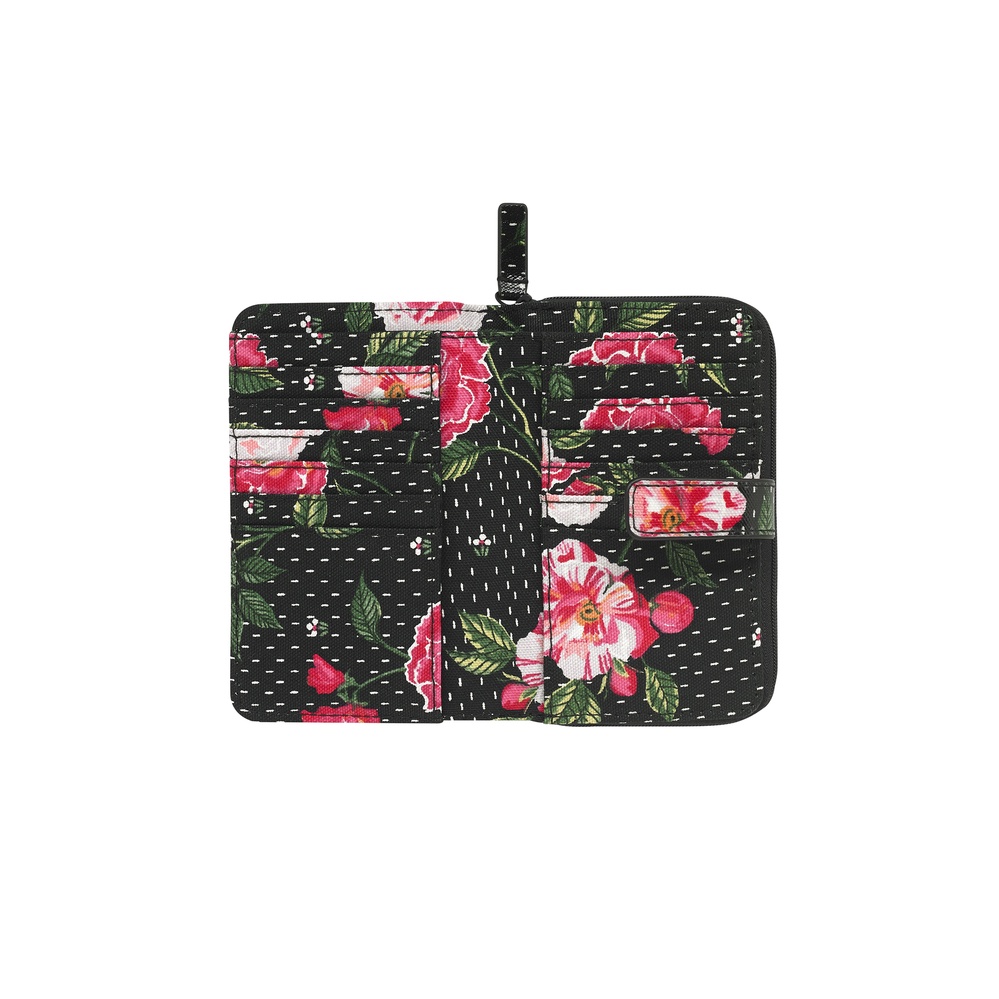 Cath Kidston - Ví cầm tay nữ/Folded Zip Wallet  - Tea Rose Midscale - Black -1042191
