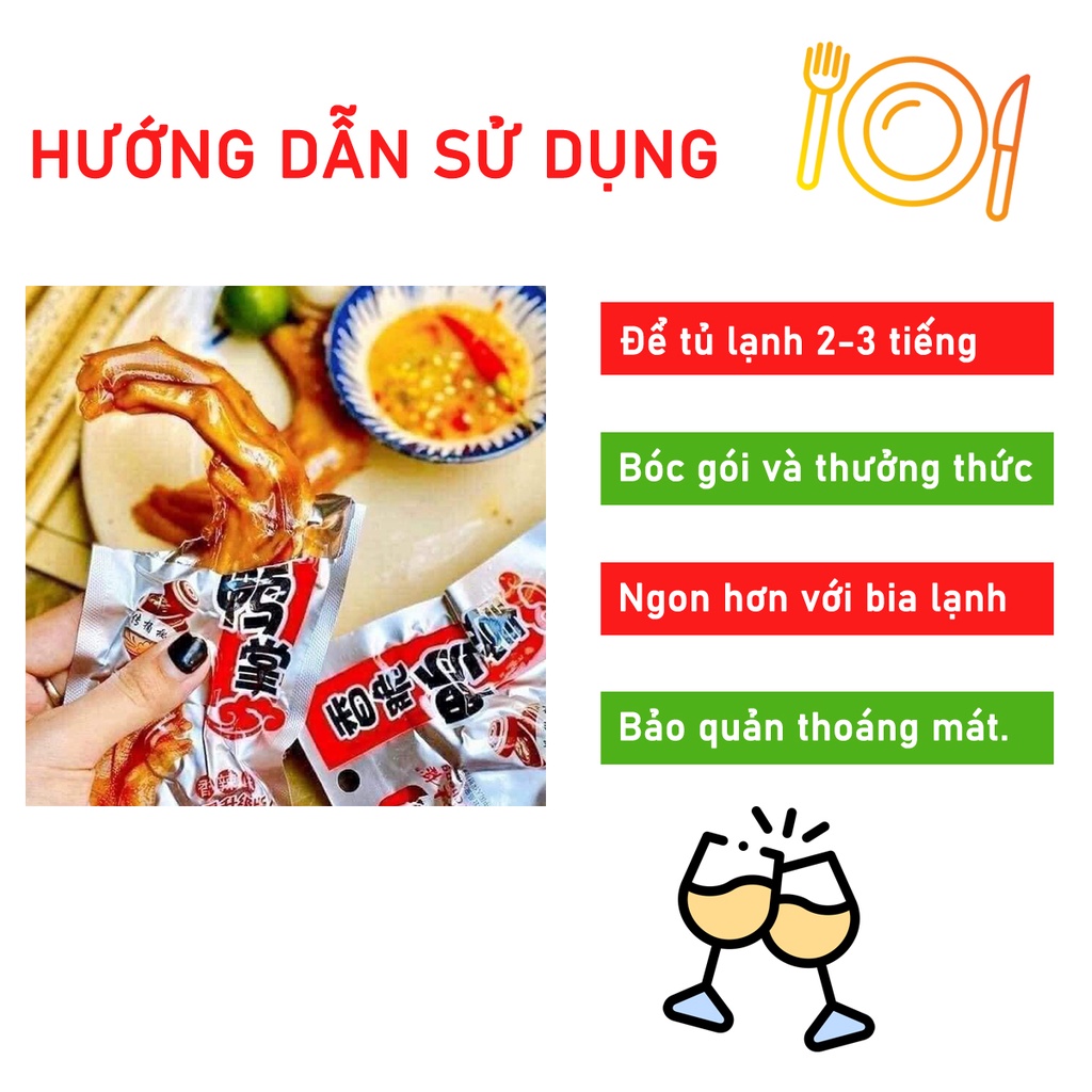 Chân vịt cay, cánh vịt cay, đùi vịt, chân gà cay Dacheng, đồ ăn vặt Trung Quốc thơm ngon
