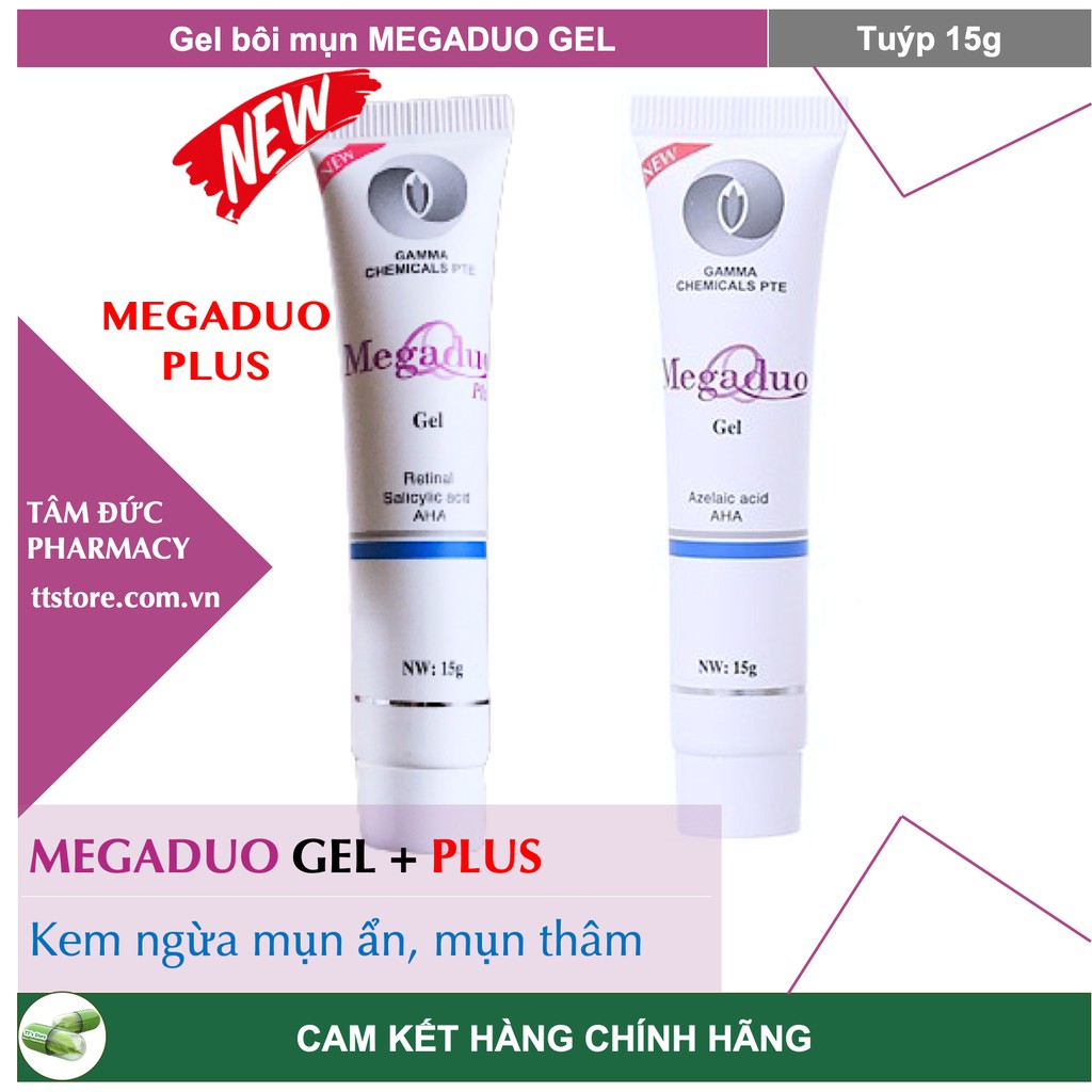 MEGADUO - MEGADUO PLUS [Tuýp 15g] - Gel giảm mụn trứng cá, mụn ẩn, thâm mụn [Mega duo / megadou]