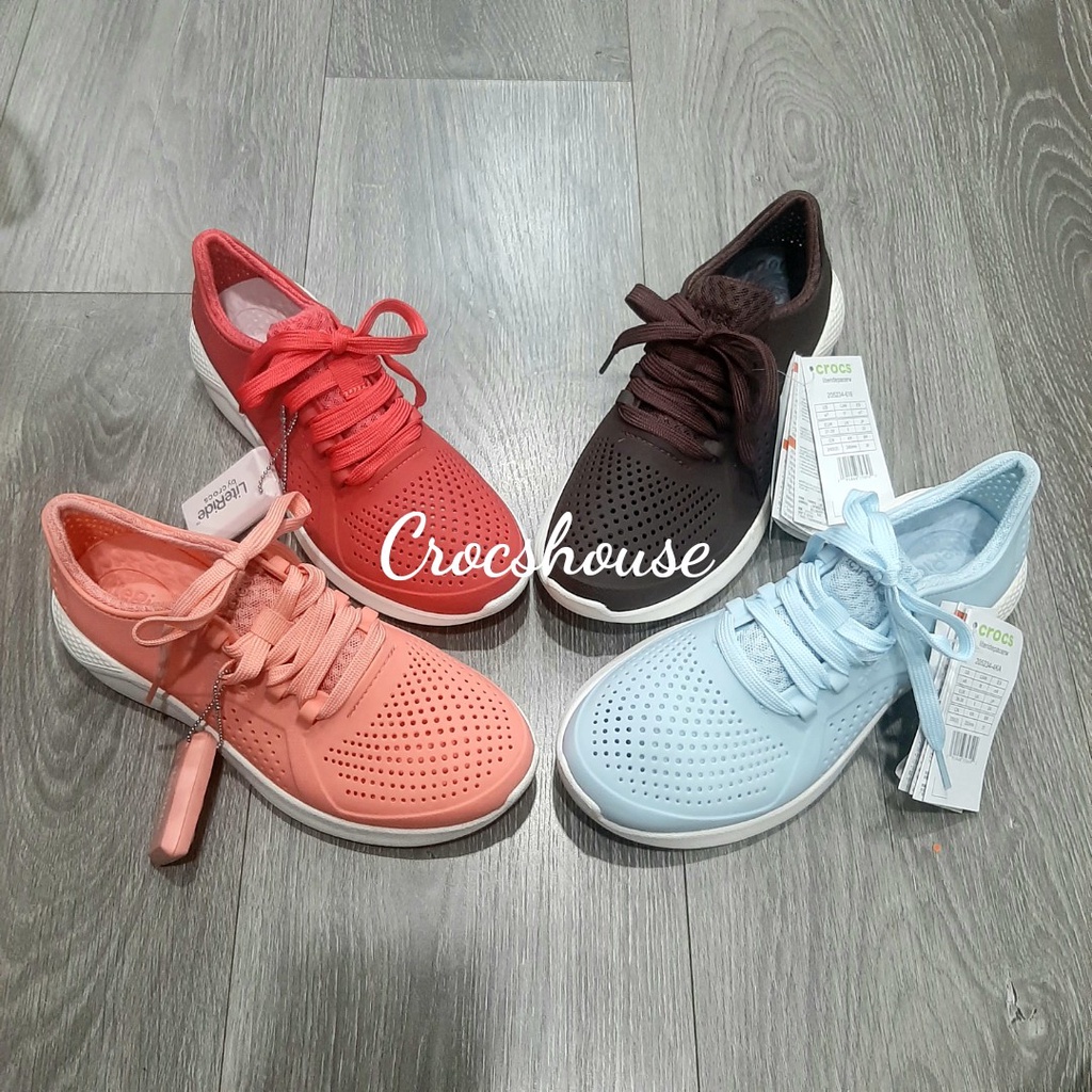 (Bảng màu 2) Giày crocs literide pacer nữ buộc dây, giày cross thể thao nữ đi bộ - Crocshouse