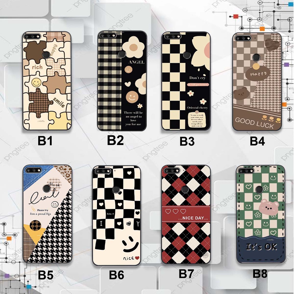 Ốp lưng điện thoại HUAWEI  Y7 PRIME 2018 / Y7 PRO 2018 bộ hình caro TRẺ TRUNG, PHONG CÁCH.