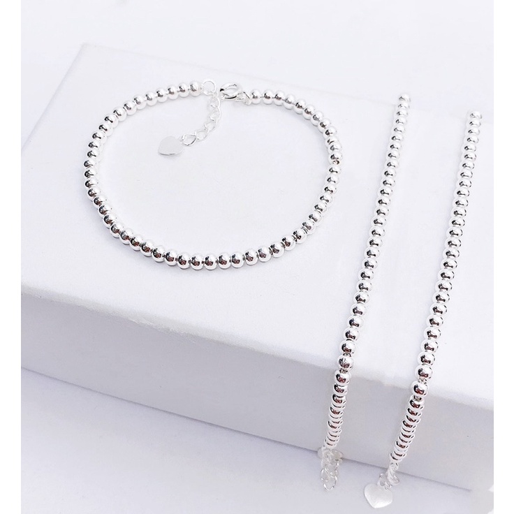 Lắc tay bi bạc thật DaLiA Jewelry vòng tay bi bạc phối charm đẹp