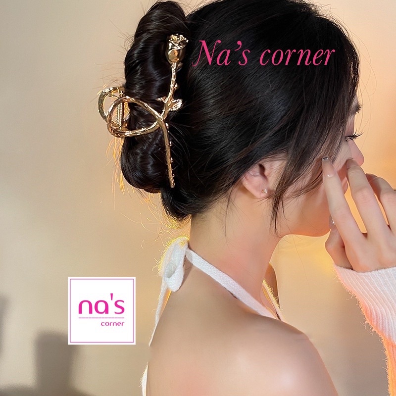 Kẹp tóc kim loại hoa hồng hoa cúc gấu thỏ nơ bền chắc