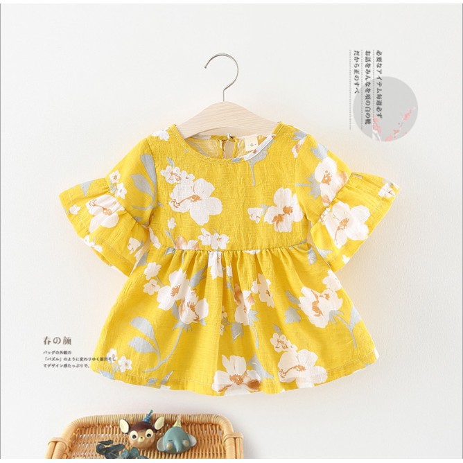 [A827] VÁY TAY LỠ HỌA TIẾT HOA