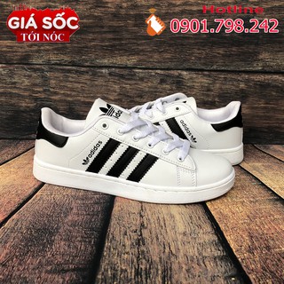 [GIÁ SỐC] Giày Thể Thao Trơn 3 Sọc Đen Trắng [VIDEO+ ẢNH THẬT]