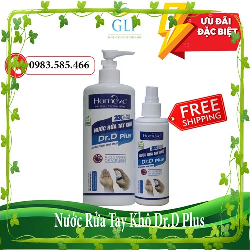 [Mua 1 tặng 1] Nước rửa tay khô Homevic Dr.D Plus 100ml