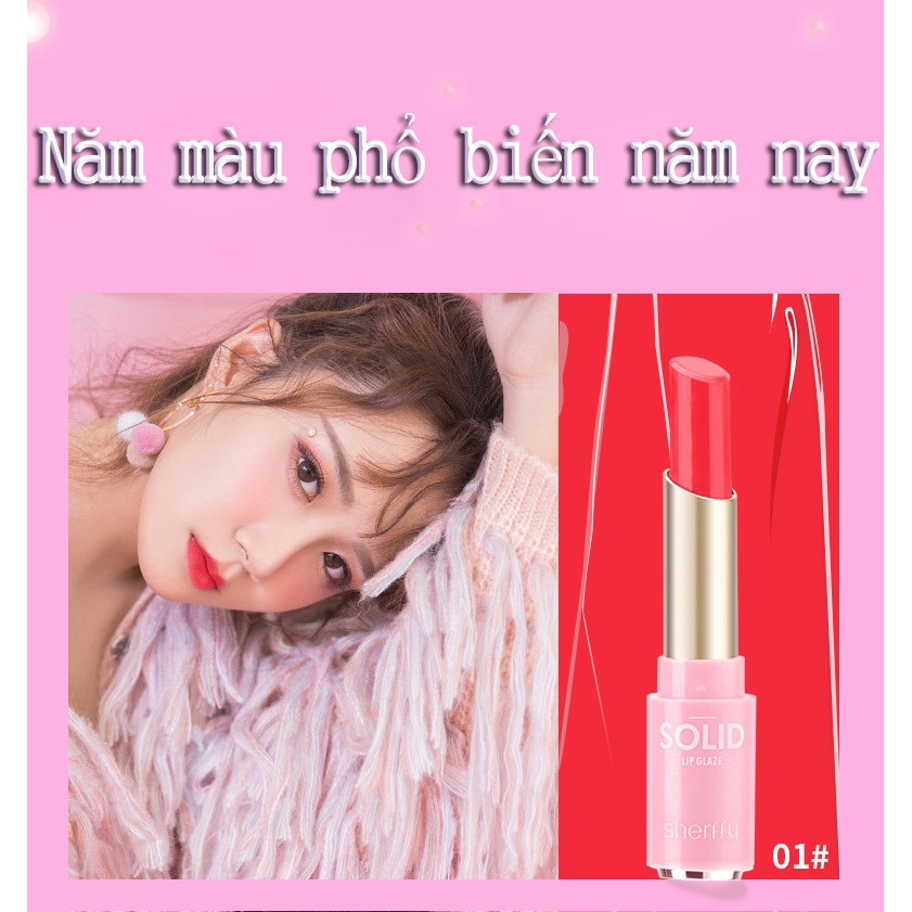 [ HOT ] Set Son 5 thỏi Solid lip glaze dành cho những cô gái yêu màu hồng ^^