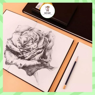 [MONT MARTE] Sổ bìa da phác thảo vẽ chì ký hoạ 100 trang định lượng 150gsm