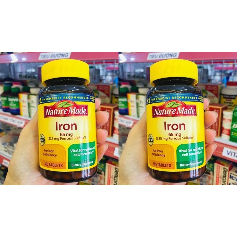 Viên uống Nature Made Iron (sắt) 65mg Hộp 365 viên Mỹ