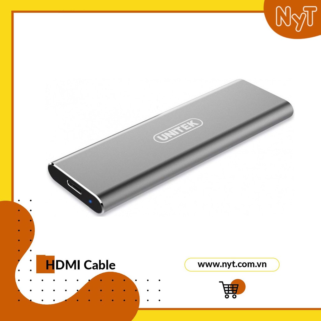 Hộp ổ cứng SSD M2 NVMe vỏ nhôm cao cấp chuẩn USB3.1 hỗ trợ đến 5Gbps / Unitek S1201A