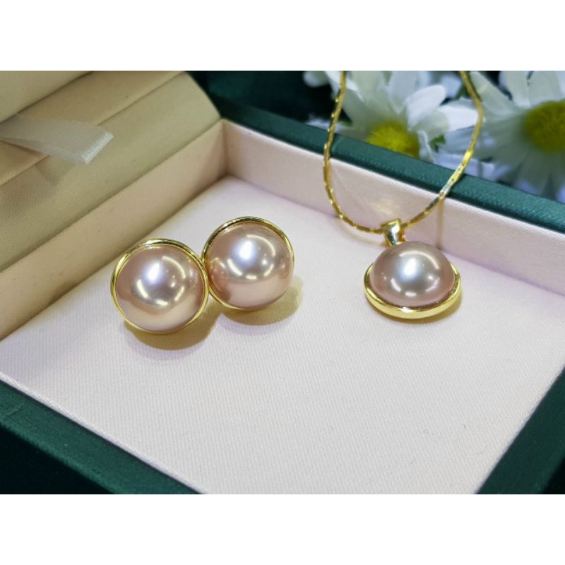 Bộ trang sức ngoc trai thật Mabe 12ly