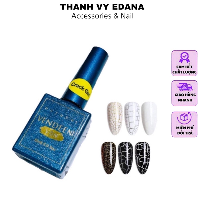 Sơn Nứt, Sơn Gel Nứt Vendeeni Đen Trắng [Thanh Vy Nail]