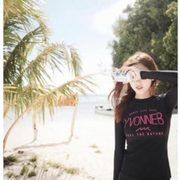 Có sẵn lẻ áo bơi nữ dài tay đen chữ đỏ FEEL THE NATURE 👙 sexy  ཾ '  ཾ ་ * | BigBuy360 - bigbuy360.vn