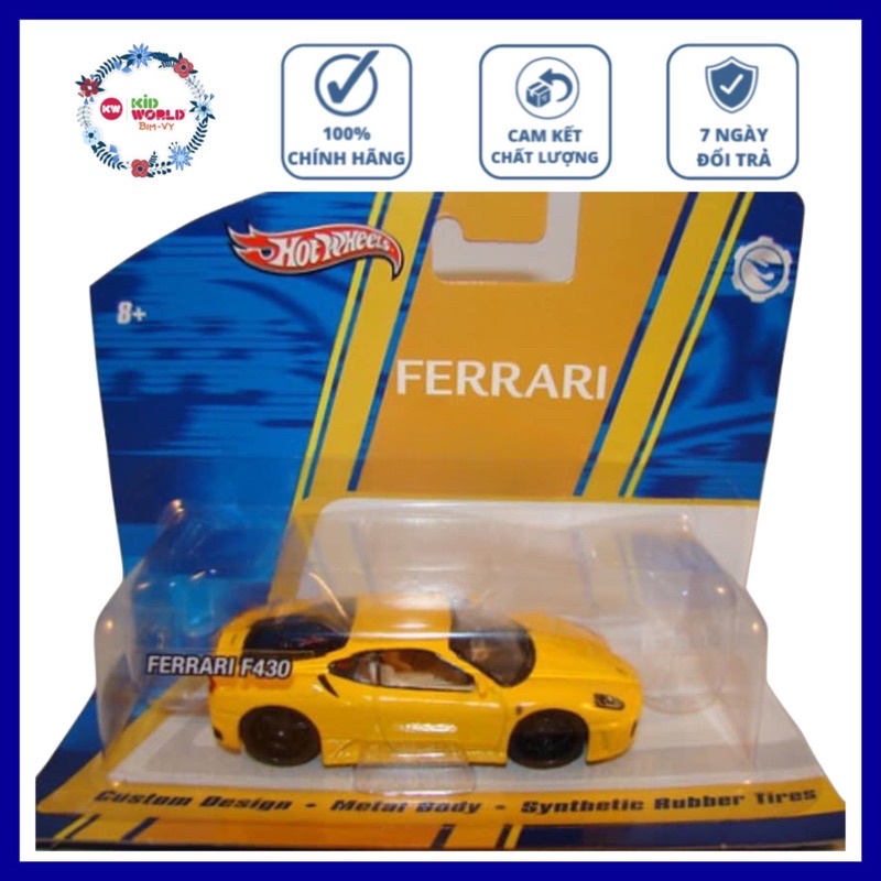 Xe mô hình Hot Wheels Custom Design Ferrari F430 Pack, bánh cao su. Tỷ lệ 1:50.