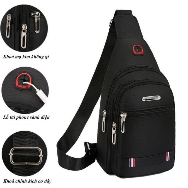 Túi Đeo Chéo Nam Vải Canvas 3 Ngăn Riêng Biệt Tiện Dụng + Tặng Kèm Thắt Lưng Da Nam Phong Cách TC78 + TL23