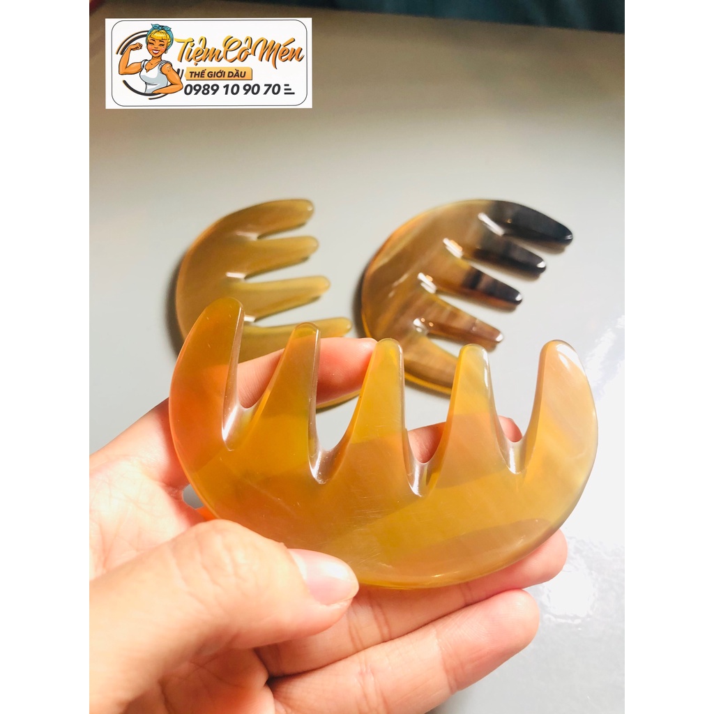 Lược sừng răng thưa (Size S: 9cm) - chải tóc xoăn, rối, xù - Massage đầu giúp lưu thông máu
