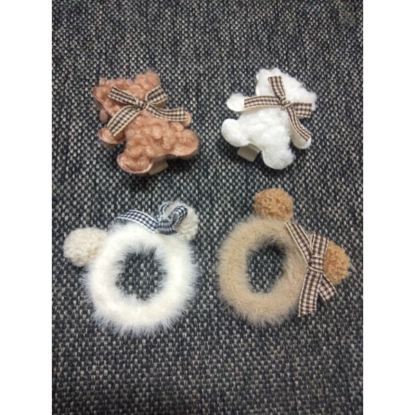 Dây Buộc Tóc Tai Gấu Đính Bông