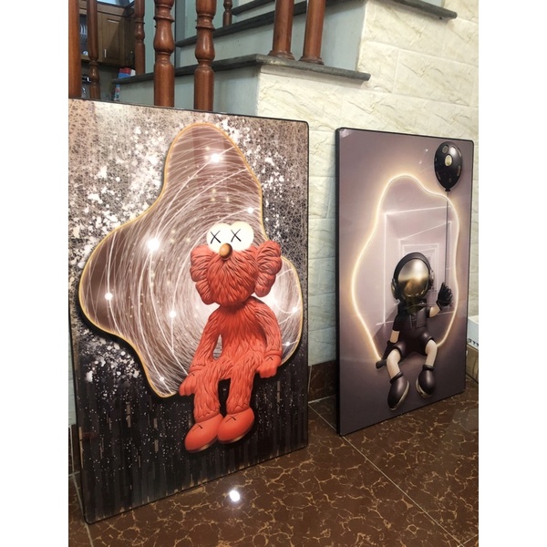 Tranh Chú Gấu bearbrick/ Kaws Treo Tường Phòng Khách/ Phòng Game/ Quà Tặng Khách Hàng