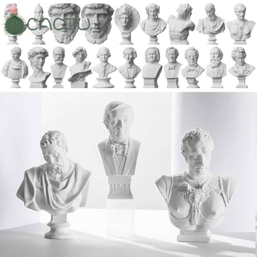 CACTU Crafts Gypsum Bust Portraits Desktop Ornament Famous Sculpture Plaster Statue Celebrities Home Decor Nordic Drawing Practice Mini Figurine Greek Mythology