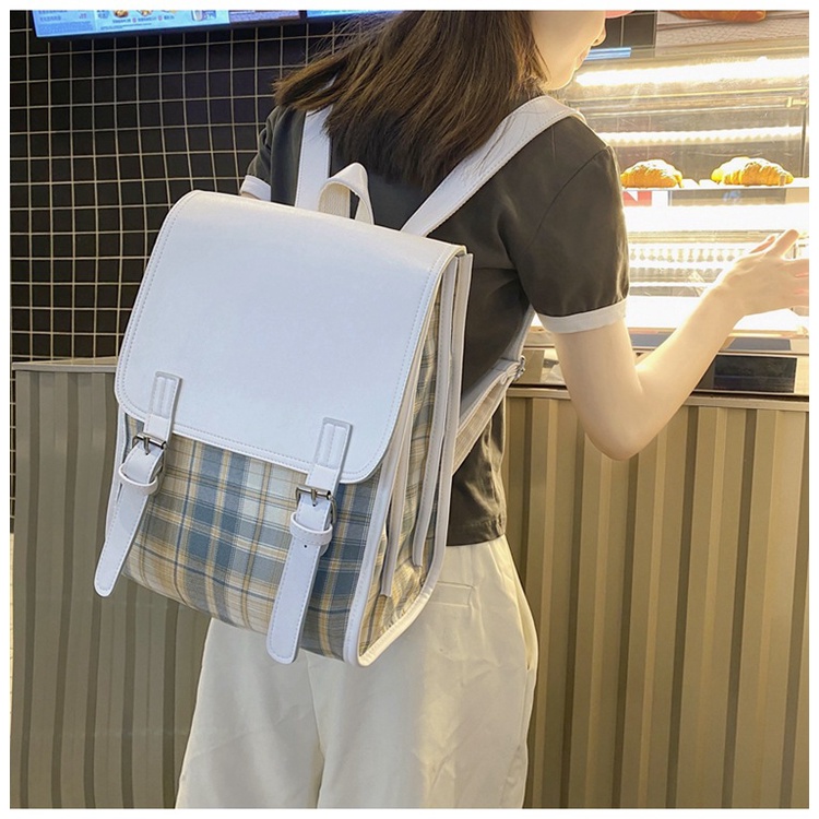 Balo nữ dáng vuông hộp kẻ sọc mini thời trang ulzzang hàn quốc