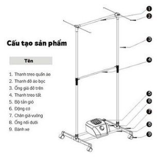 Tủ Sấy Quần Áo Samsung Nineshield Diệt Khuẩn Có Điều Khiển Từ Xa Khung 2 Tầng Inox Cao Cấp