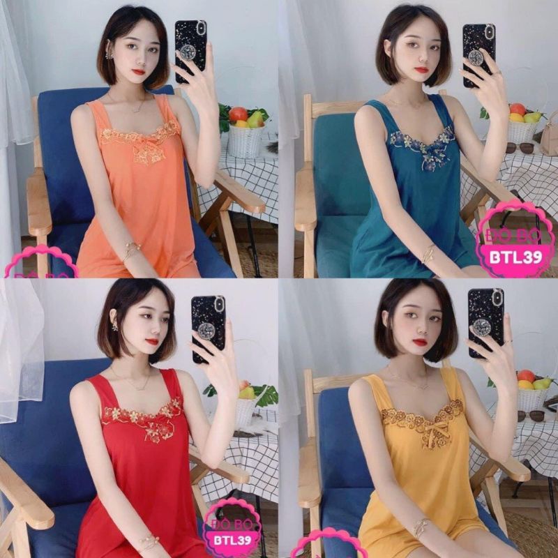 Đồ bộ đùi thun lạnh phối ren size 40 - 60 ký