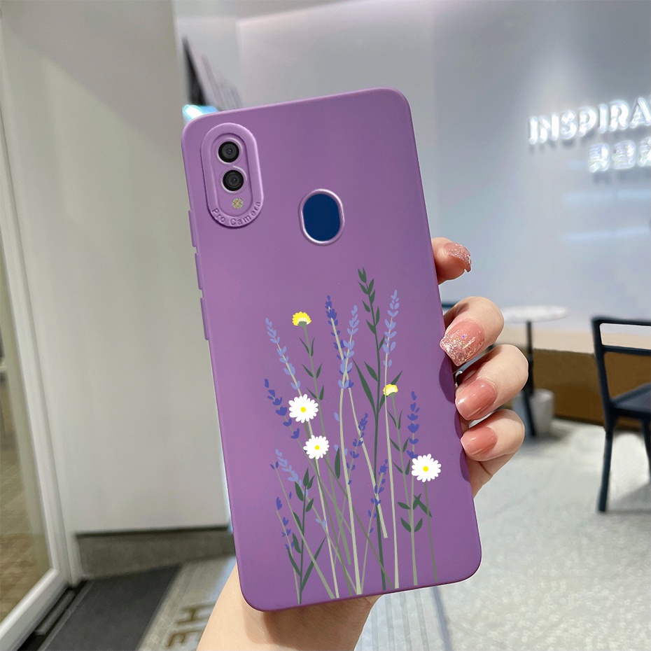 Ốp Điện Thoại Silicon Họa Tiết Hoa Oải Hương Tím Cho Samsung Galaxy A10 A10S A50 A50S A30 A30S A20 A20S M10S M01S