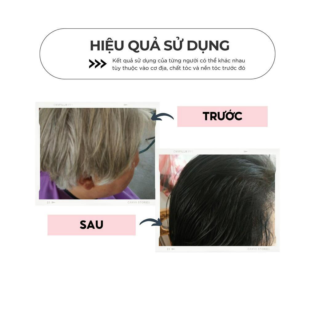 Dầu gội phủ bạc VICCHAMIS màu đen, dầu gội nhân sâm GỘI LÀ ĐEN mềm mượt tóc - Chai 500ml