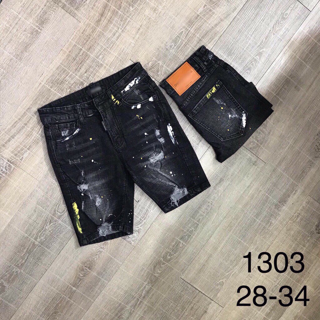 Quần short jean nam vẩy sơn quần sọt nam quần jean đẹp cá tính 1303