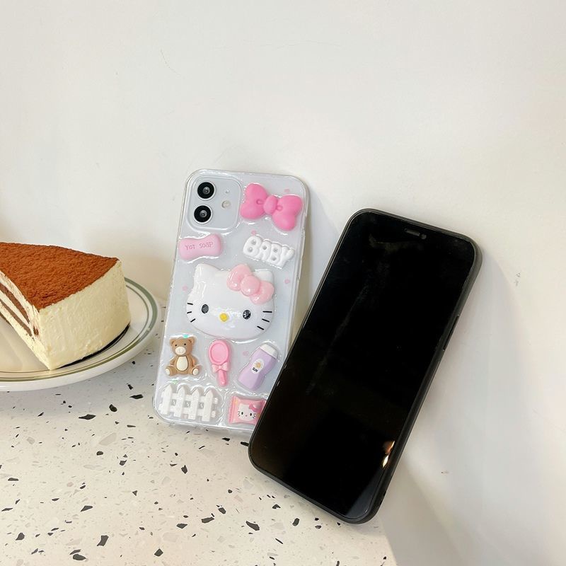 Ốp Điện Thoại Mềm Hình hello kitty Cho Iphone 12Pro xsmax iPhone13 11 7 8 6