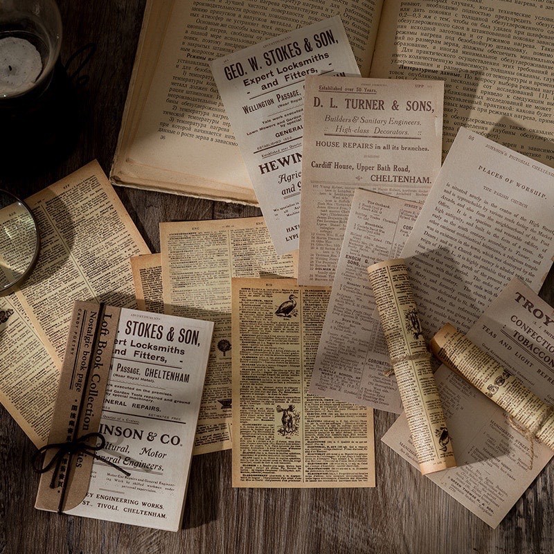 TẬP 60 GIẤY VINTAGE ABOUT PIANO and OLD PAPER DECO BULLET JOURNAL (ảnh thật) - Tiệm nhà Chun