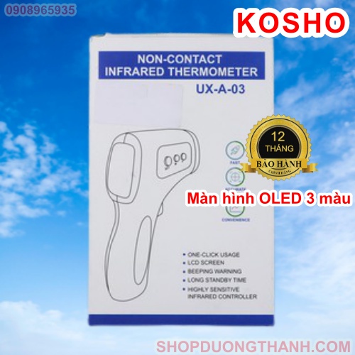 Nhiệt kế điện tử hồng ngoại  ba màu đo nhiệt độ thân nhiệt dạng súng bắn UXA-03