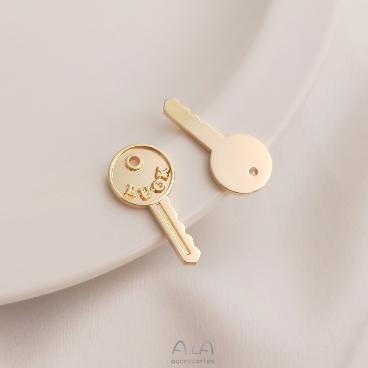 Mặt Dây Chuyền Hình Chìa Khóa Tròn Bằng Đồng 14K Thời Trang diy