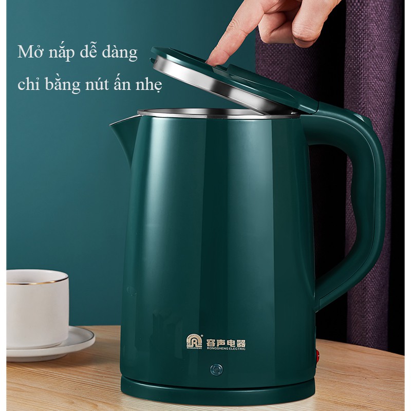 Ấm siêu tốc cao cấp Bình đun nước dung tích 1.8 lít Công suất 1500W VTM