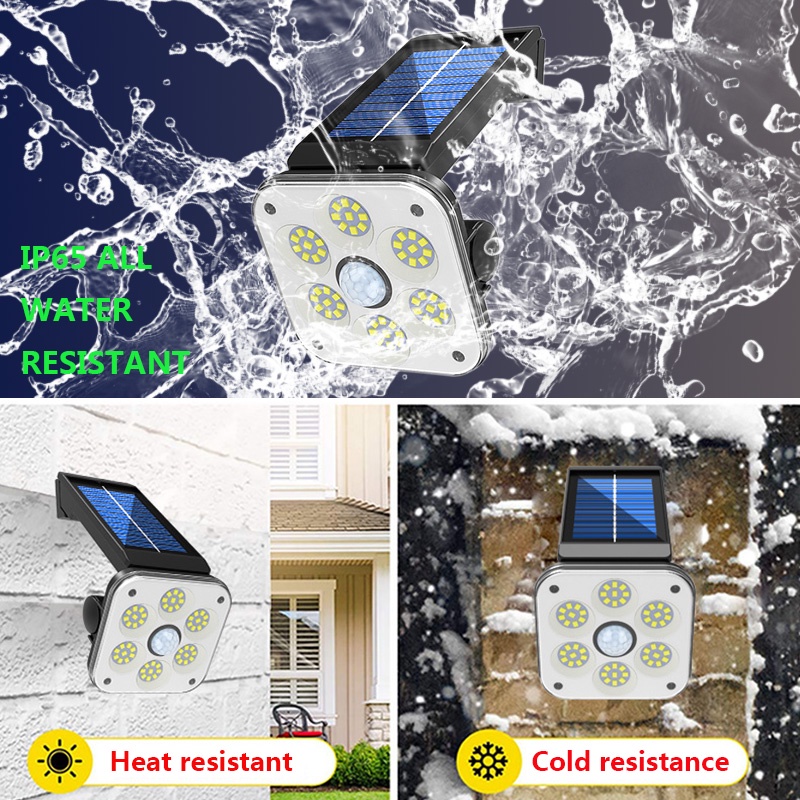 Đèn Led 54 COB Năng Lượng Mặt Trời Cảm Biến Chuyển Động Chống Nước Gắn Tường Ngoài Trời